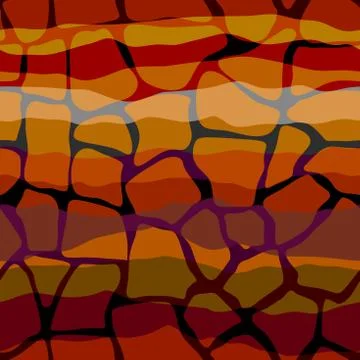 Abstract random brown tribal pattern of curved shapes. Illustrazione stock