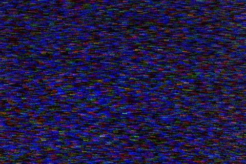 Abstract random colored noise dots blurred by motion on black background Stock Photos