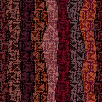 Abstract random grunge pattern of curved multicolor waves. Illustrazione stock