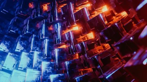 Abstract of random movement of rectangular shapes. 3D rendering illustration. 스톡 일러스트