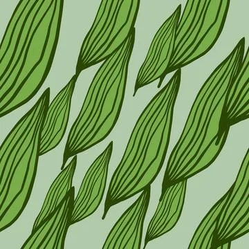 Abstract random organic line leaves pattern. Modern botanical backdrop. Stock Illustration