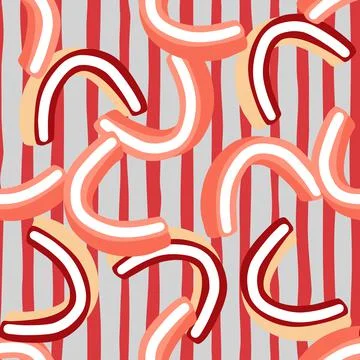 Abstract random seamless pattern with outline jelly candy backdrop. Striped r 스톡 일러스트