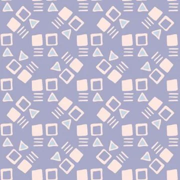 Abstract random square and triangular shapes seamless pattern. Simple ethnic  Stock Illustration
