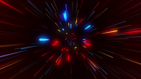 Abstract Rapid Burst Light Red and Blue Neon Looping Background Stock Footage 230552092