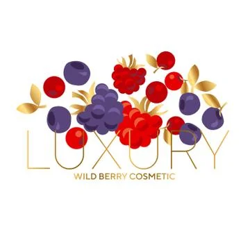 Abstract raspberry and cranberry design element. Stock Illustration