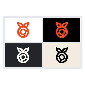 Abstract Raspberry Fruit Logo Symbol Icon Set Stock Illustration