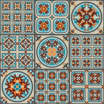 Abstract raster ethnic elements background. 스톡 일러스트