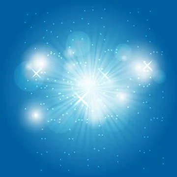 Abstract ray light on blue background Stockillustratie