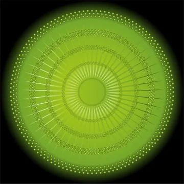 Abstract rays circular dark green background Stock Illustration