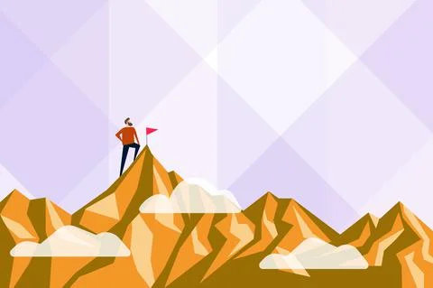 Abstract Reaching Achieving Goal Result Hard Work Concepts Colorful Motivational Stock Illustration