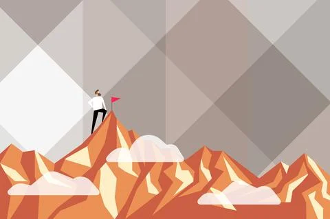 Abstract Reaching Achieving Goal Result Hard Work Concepts Colorful Motivational Stock Illustration
