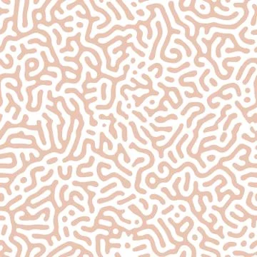 Abstract reaction diffusion seamless pattern on white background. Organic lin Stock Illustration