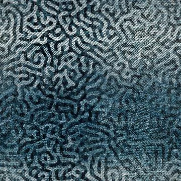 Abstract reaction diffusion seamless pattern. Creative denim baskground. Stock Illustration