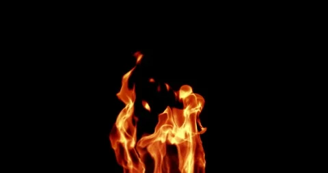 Abstract real fire flames burn movement on chroma key green screen Video stock 98387220