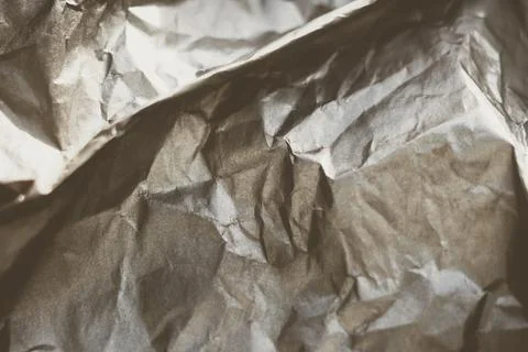Abstract real paper surface background. Aluminum Platinum Silver foil. Wrinkled Stock Photos