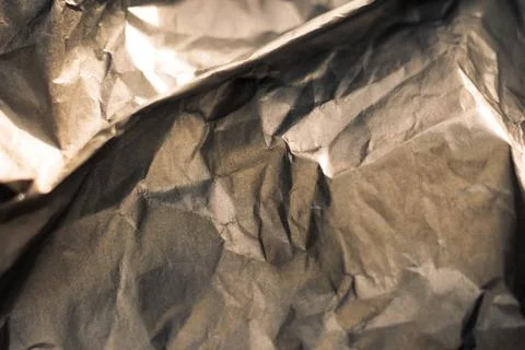 Abstract real paper surface background. Aluminum Platinum Silver foil. Wrinkled Stock Photos