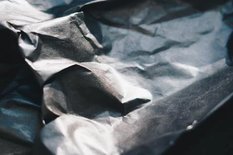 Abstract real paper surface background. Aluminum Platinum Silver foil. Wrinkled Stock Photos