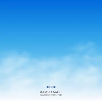 Abstract of realistic clouds on blue sky background. 스톡 일러스트