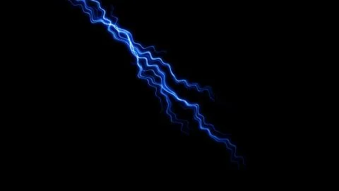 Abstract realistic nature lightning thunder background . Bright curved line o Stock Illustration