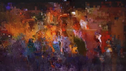 Abstract realistic screen glitch flickering, analog vintage TV signal with bad Stock Footage 102793831