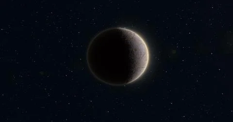 Abstract realistic space planet round sphere with a stone relief surface in.. イラスト素材