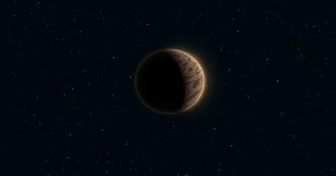 Abstract realistic space planet round sphere with a stone relief surface in s 스톡 일러스트