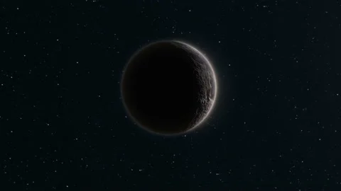 Abstract realistic space spinning planet luminous sphere round with a relie.. Stock Footage 234933633