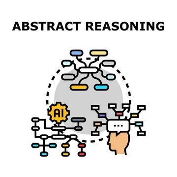 Abstract reasoning process with artificial intelligence concept Stock Illustration