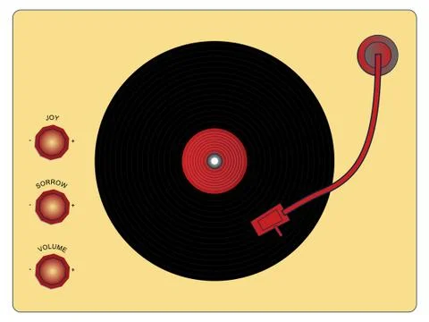 Abstract record player in retro style Stock Illustration