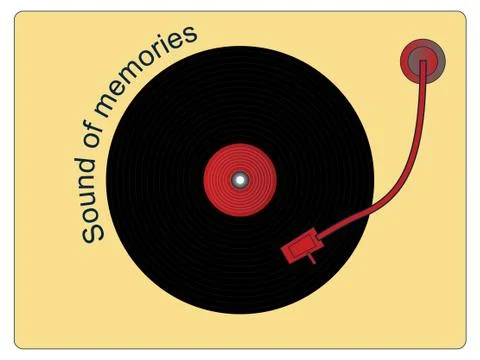 Abstract record player in retro style Stock Illustration