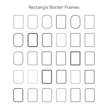 Abstract Rectangle Border Frames Set Vector Illustration Decorative Dot Lin.. 스톡 일러스트