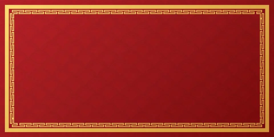 Abstract rectangle frame illustration Chinese style on red background have .. Stock Illustration