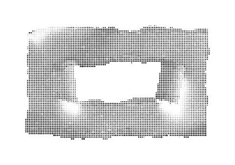 Abstract rectangle frame made of black halftone dots. Stock Illustration