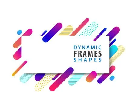 Abstract rectangle frames with dynamic shape template. イラスト素材