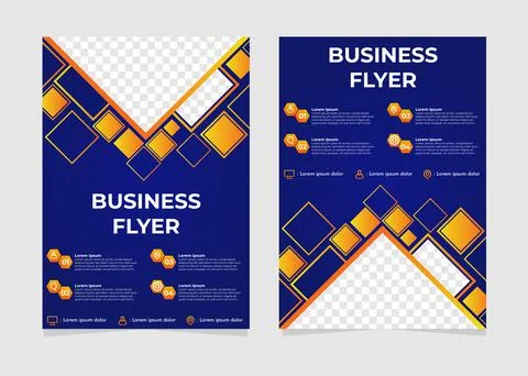 Abstract rectangle gradient business flyer template. イラスト素材