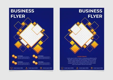 Abstract rectangle gradient business flyer template. Illustrazione stock