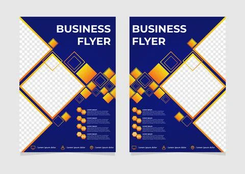 Abstract rectangle gradient business flyer template. 스톡 일러스트