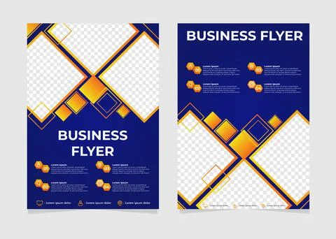 Abstract rectangle gradient business flyer template. Illustrazione stock