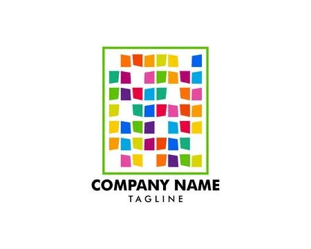 Abstract Rectangle Mosaic Logo Design Template イラスト素材