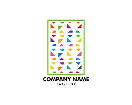 Abstract Rectangle Mosaic Logo Design Template Stock Illustration