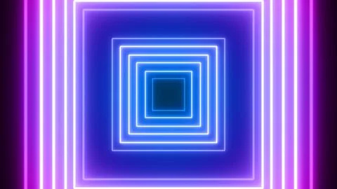Abstract Rectangle Neon Light Award Floor Dancing Stage VJ Loop Stock Illustration