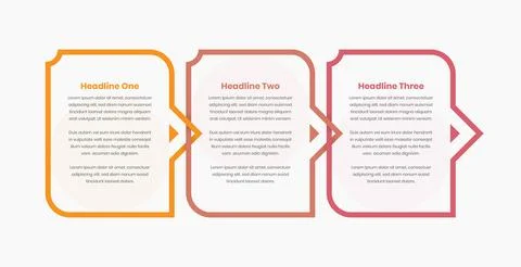 Abstract rectangle shape with arrow for infographic steps text presentation Stock Illustration