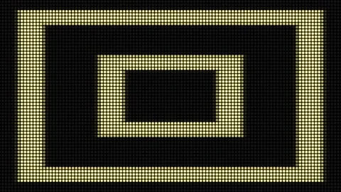 Abstract Rectangle Tunnel Grid Background Loop with Yellow Lights on Black 動画素材 331998618