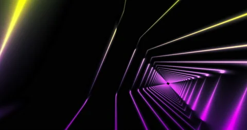 Abstract rectangle tunnel with Light Lines Moving Fast. Video stock 138757700