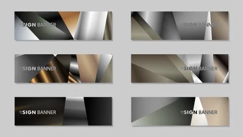 Abstract rectangle vector banner with a background of metal geometric gradien Illustrazione stock