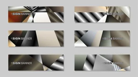 Abstract rectangle vector banner with a background of metal geometric gradien 스톡 일러스트