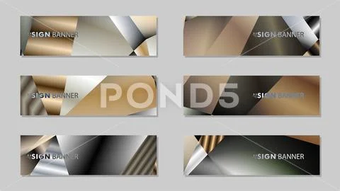 Abstract rectangle vector banner with a background of metal