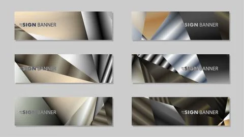 Abstract rectangle vector banner with a background of metal geometric gradien Illustrazione stock