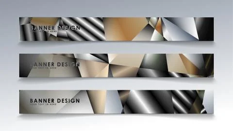 Abstract rectangle vector banner with a background of metal geometric gradien 스톡 일러스트