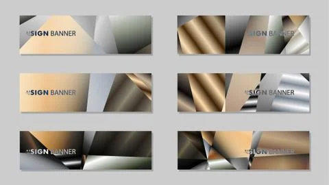 Abstract rectangle vector banner with a background of metal geometric gradien Illustrazione stock